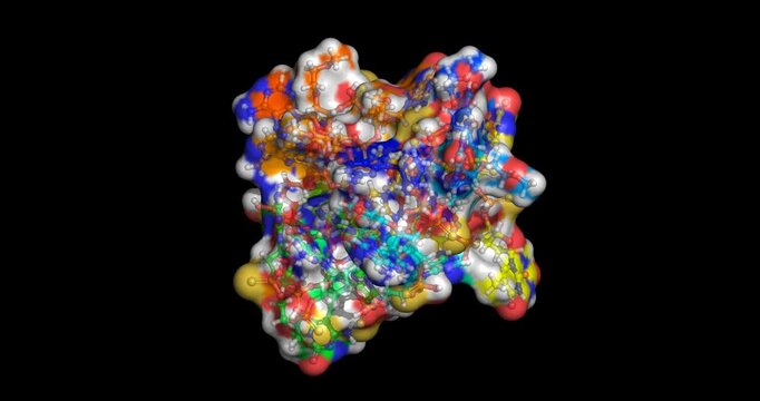 Bepirovirsen, antisense oligonucleotide drug against hepatitis B, 3D molecule spinning 4K