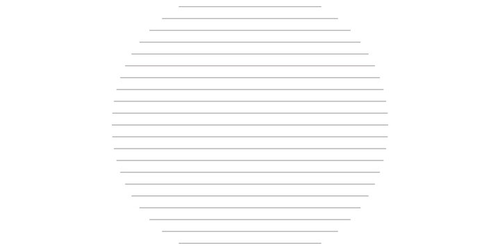 Abstract Minimalist Thin Grey Horizontal Line Array Sphere Circle Shape Vector