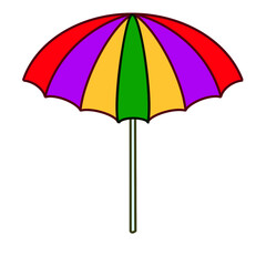 Obraz premium Colorful Beach Umbrella