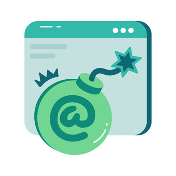 Cyber bomb icon, editable flat icon