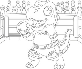 Cute Dinosaur Coloring Page for Kids © SajalKumar