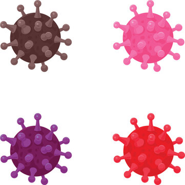 Virus Variant Icons Pack - Colorful Microbe and Virus Set