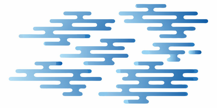 Blue cloud pattern with layered shapes vector illustration