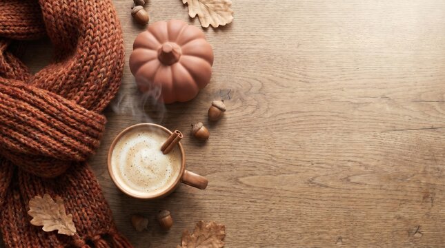 photo hyperrealistic flat lay early fall season leaves autumn colors natural composition