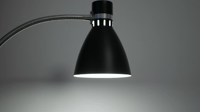 Shooting with a Lamp Lighting a Room with White Light. Lamp with Led Bulb Light Iluminating the Room.