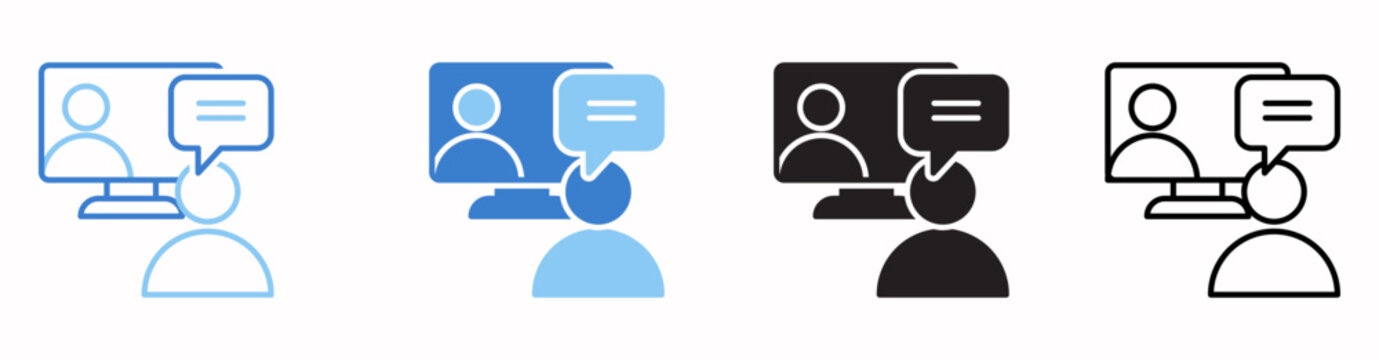 Virtual Meeting Vector Illustration In Multistyle