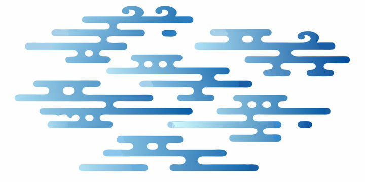 Blue cloud pattern with rounded shapes on a white background