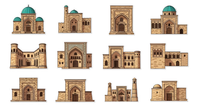 Illustrations of various stone chapels showcase rural architectural styles and structures.