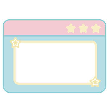 Cute pastel web browser window UI frame for design