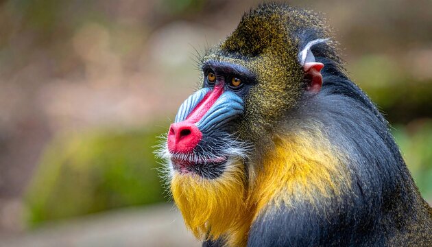 Colorful mandrill monkey