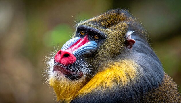 Colorful mandrill monkey