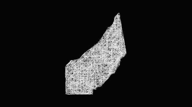 Sketch De Kalb outline map animation - smooth progressive reveal