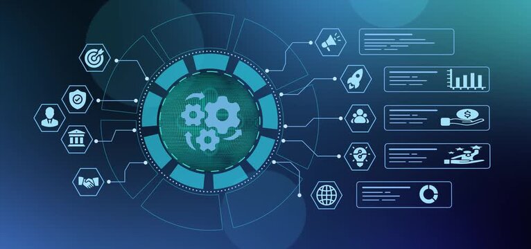 operations, gears, automation, mechanics, integration, Operations automation Hud dashboard tracking industrial system integration and digital technology mechanics.