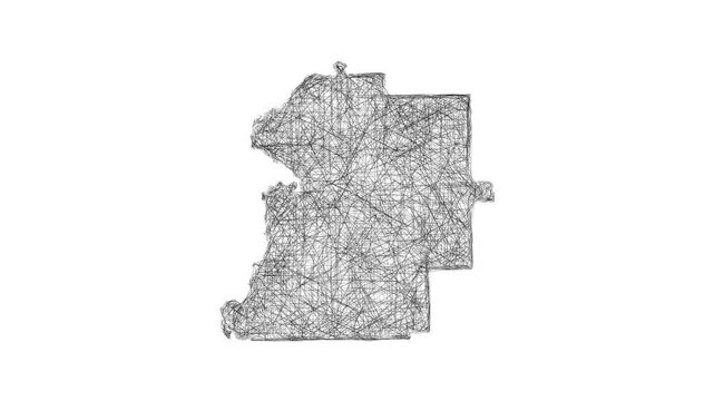 Sketch Marengo outline map animation - smooth progressive reveal