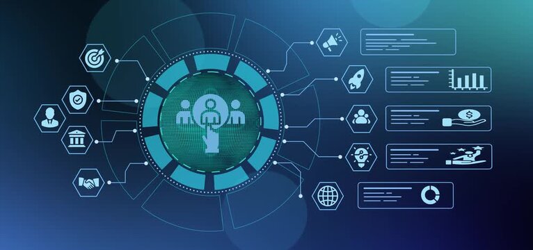 Human resources recruitment dashboard background with candidate selection icon for talent acquisition and workforce management.