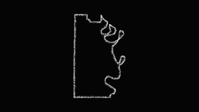 Sketch Chicot outline map animation - smooth progressive reveal