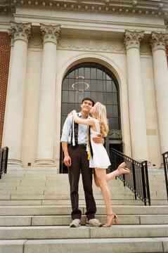 boyfriend and girlfriend post together on graduation day university