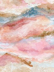 Fototapeta premium Soft textured watercolor background with abstract layered pastel and earthy tones