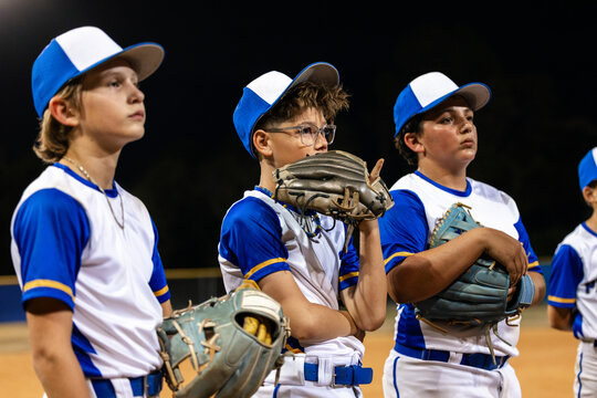 Team Talks Before the Baseball Game at Night