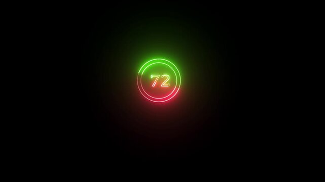 72 font number neon text animation marketing background. Business number icon digit video