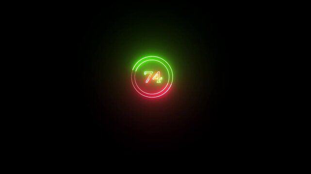 74 font number neon text animation marketing background. Business number icon digit video