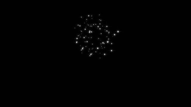 Magical doodle star blast with sparkling glitter dus, Glitter blast motion explosion animated, black screen background. loop video 4k. fairy dust glittering star,  particle magic glitter blast.