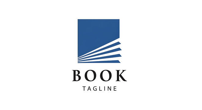 Minimalist blue book logo icon design representing literature and education with education literature knowledge minimalist business branding publication academic learning abstract corporate