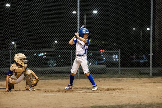 Batter and catcher ready to play