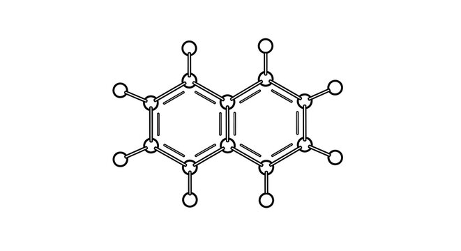 Naphthalene chemical molecule structure diagram with molecule chemistry naphthalene chemical structure compound scientific laboratory research education knowledge technical illustration