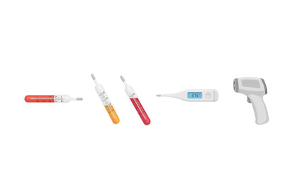 Obraz premium Assorted medical syringes and glucose monitoring device on display Vector