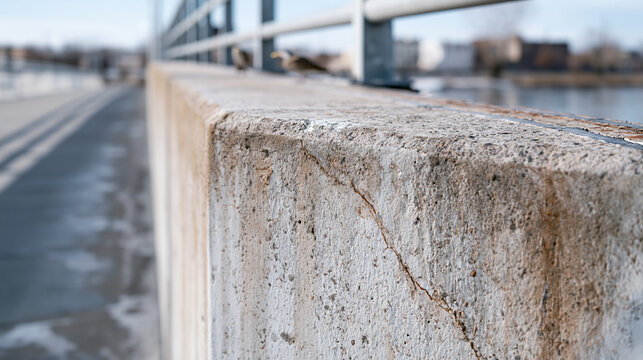 Cast concrete pedestrian bridge parapet  1