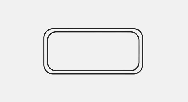 Simple rounded rectangle outline with a double border. Empty frame graphic element for UI design, buttons, or labels.