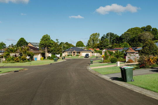 Suburban residential street in regional New South Wales, Australia