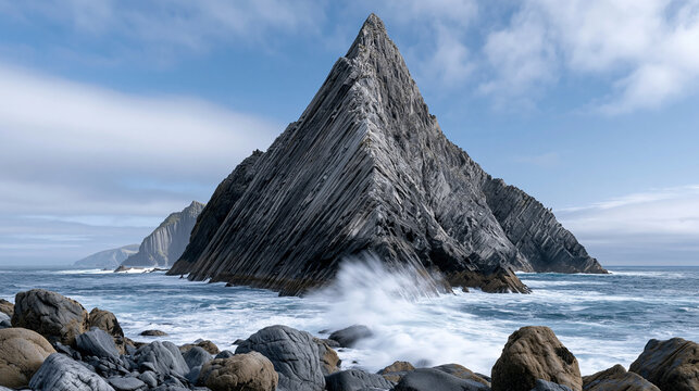 Wild Atlantic sea stack columnar basalt  1