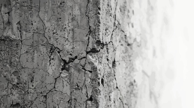 Detailed Macro View of Weathered Concrete Wall Corner Featuring Intricate Cracks and Distressed Texture for Architectural Backgrounds