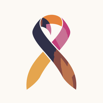 Multicolor awareness ribbon symbol icon.