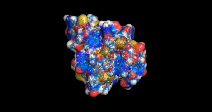Drisapersen, antisense oligonucleotide for Duchenne muscular dystrophy, 3D molecule spinning 4K