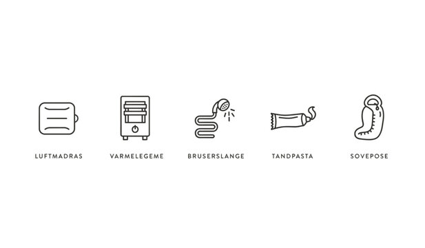 Set of five flat icons representing different document types and actions Vector