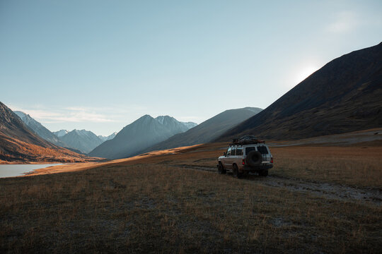 SUV Parked in Mountain 