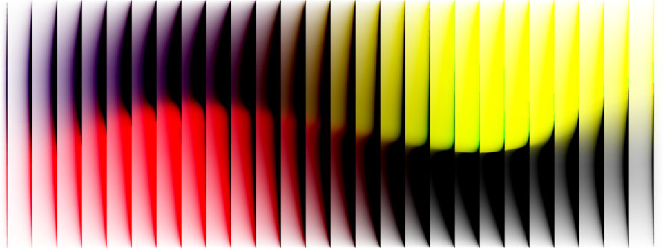 Colorful abstract gradient background with ripple effect, creating a visually striking design. Simple black silhouette of a boy and girl holding hands walking. Colorful geometric abstract vector backg
