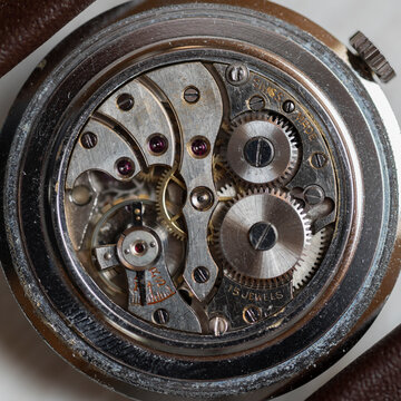 Vintage Watch Movement Macro Detail