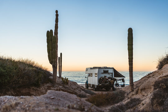 Expedition Truck Camped by Desert Coast