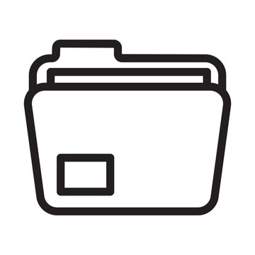 Office document data storage folder directory line template icon.