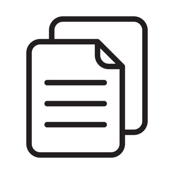 Stacked copy sheets paper documents line icon for general records.