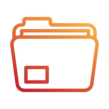 Office document data storage folder directory line template icon.