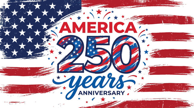 America 250 years anniversary patriotic graphic