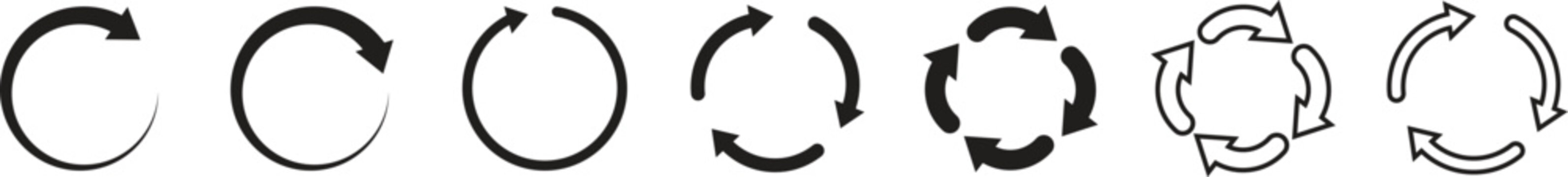 Circular prototype stroke arrows outline icon in filled, thin line, and stroke style. Symbol isolated Vector illustration,
