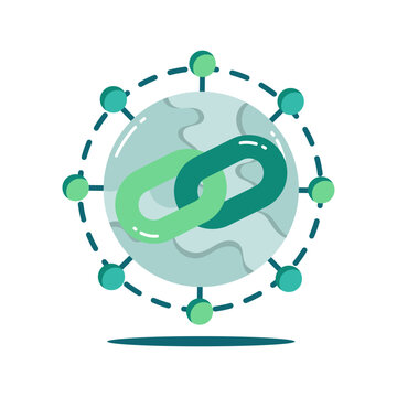 Global linkage icon, editable vector 