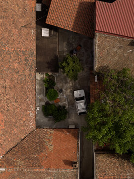 Aerial View of Residential Courtyard