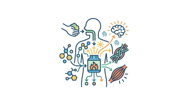 Human Body Systems and Health Illustration.
